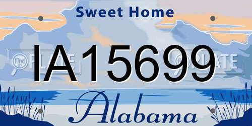 IA15699 Alabama License Plate