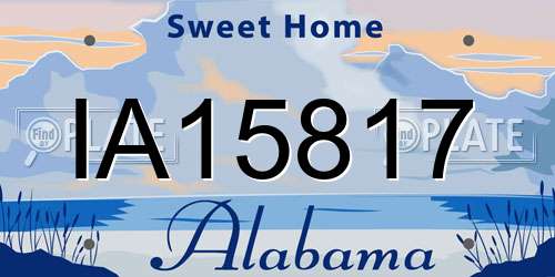 IA15817 Alabama License Plate