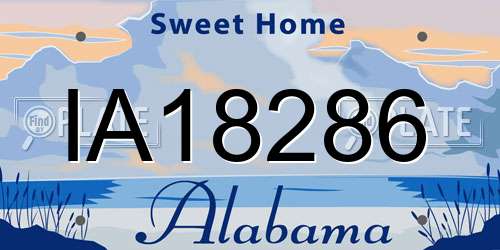 IA18286 Alabama License Plate