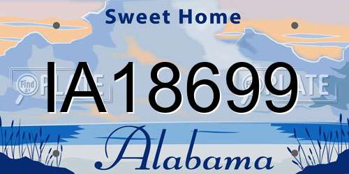 IA18699 Alabama License Plate