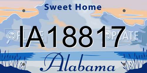 IA18817 Alabama License Plate