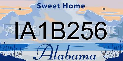 IA1B256 Alabama License Plate