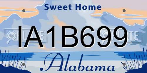 IA1B699 Alabama License Plate