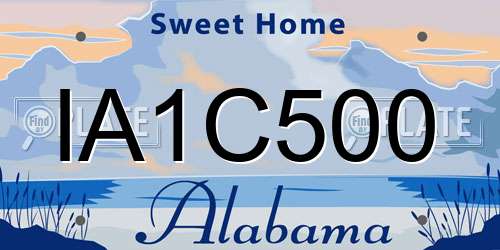 IA1C500 Alabama License Plate