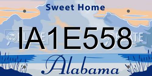 IA1E558 Alabama License Plate