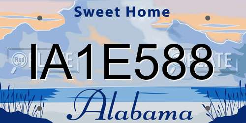 IA1E588 Alabama License Plate