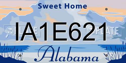IA1E621 Alabama License Plate