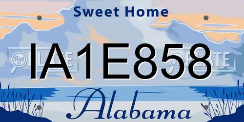 IA1E858 Alabama License Plate