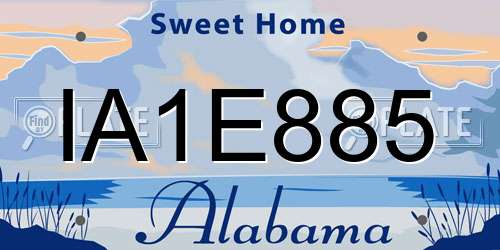 IA1E885 Alabama License Plate