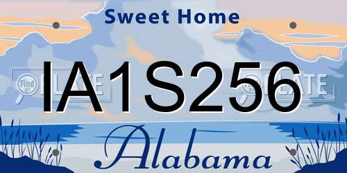 IA1S256 Alabama License Plate