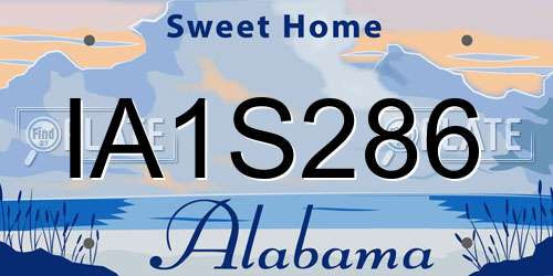 IA1S286 Alabama License Plate
