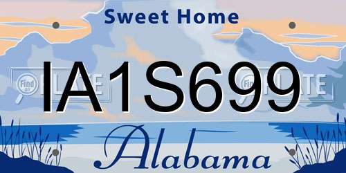 IA1S699 Alabama License Plate