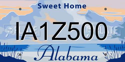 IA1Z500 Alabama License Plate