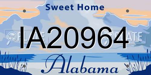 IA20964 Alabama License Plate