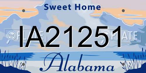 IA21251 Alabama License Plate