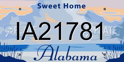 IA21781 Alabama License Plate