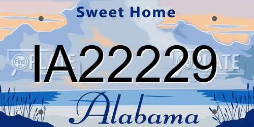 IA22229 Alabama License Plate