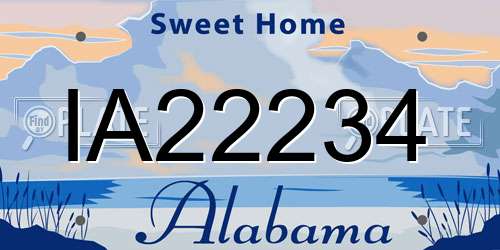 IA22234 Alabama License Plate