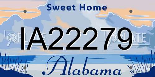IA22279 Alabama License Plate