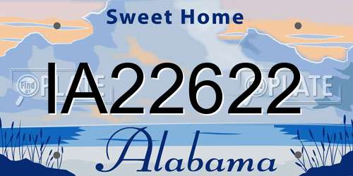 IA22622 Alabama License Plate