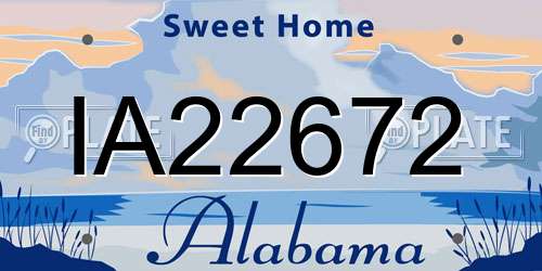 IA22672 Alabama License Plate
