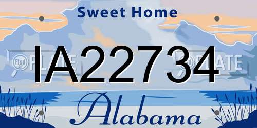 IA22734 Alabama License Plate