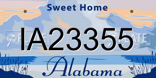 IA23355 Alabama License Plate