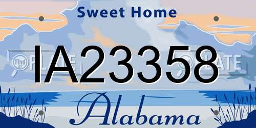 IA23358 Alabama License Plate