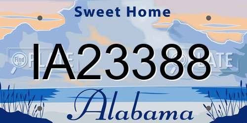 IA23388 Alabama License Plate