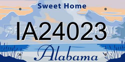 IA24023 Alabama License Plate