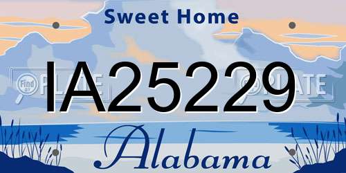 IA25229 Alabama License Plate