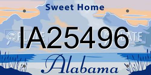 IA25496 Alabama License Plate