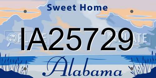 IA25729 Alabama License Plate