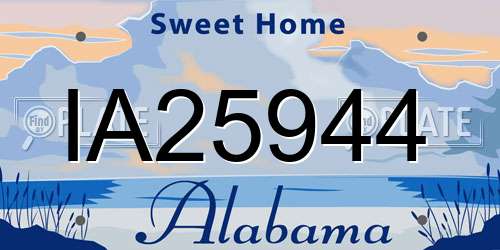 IA25944 Alabama License Plate