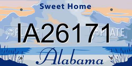 IA26171 Alabama License Plate