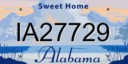 IA27729 Alabama License Plate