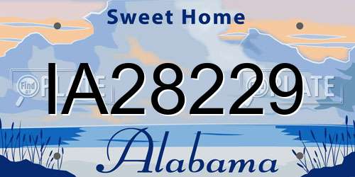 IA28229 Alabama License Plate