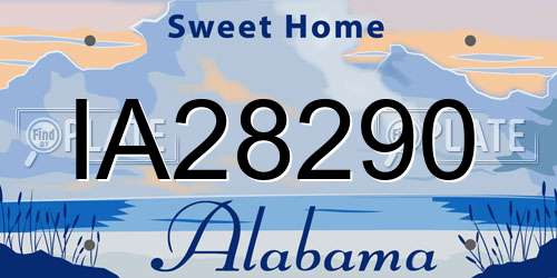 IA28290 Alabama License Plate