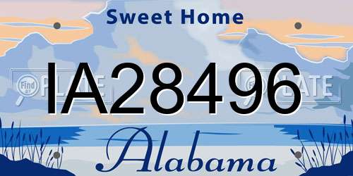 IA28496 Alabama License Plate