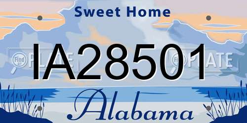 IA28501 Alabama License Plate