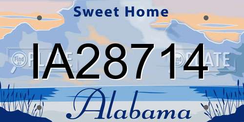 IA28714 Alabama License Plate