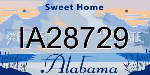 IA28729 Alabama License Plate