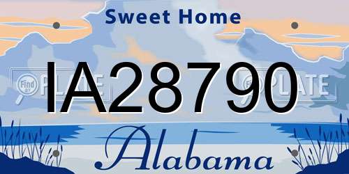 IA28790 Alabama License Plate
