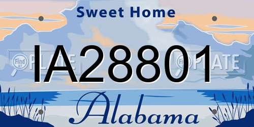 IA28801 Alabama License Plate