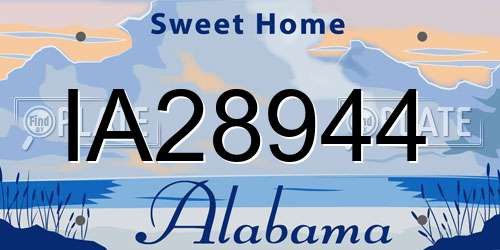 IA28944 Alabama License Plate