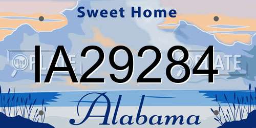 IA29284 Alabama License Plate