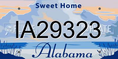 IA29323 Alabama License Plate