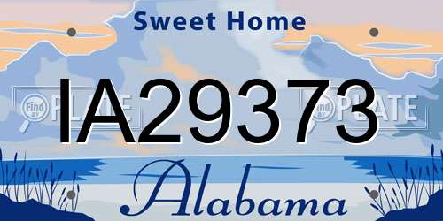 IA29373 Alabama License Plate
