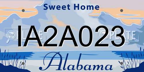 IA2A023 Alabama License Plate