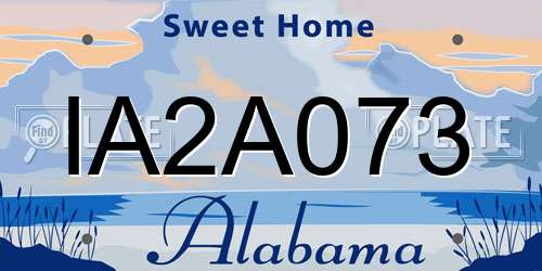 IA2A073 Alabama License Plate